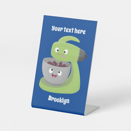 かわいいケーキミキサーのキッチンアニメ 台座サイン (正面)