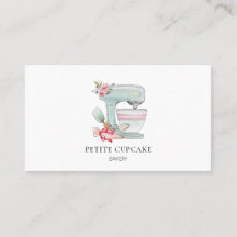 かわいいケーキミキサーのベーカリーの名刺