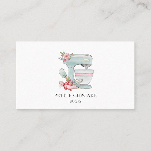 かわいいケーキミキサーのベーカリーの名刺 名刺 (正面)