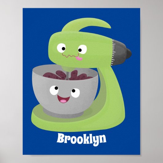 かわいいケーキミキサー キッチン家電 カートゥーン ポスター (正面)