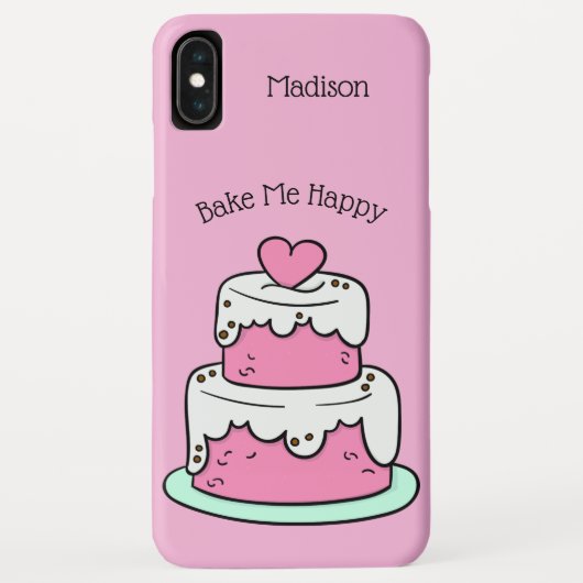 かわいいケーキ名前をカスタムする、文字&カラーフォンケース Case-Mate iPhoneケース (裏面)