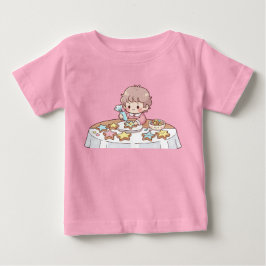 かわいいケーキ屋さん星のクッキー作り ベビーTシャツ