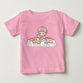 かわいいケーキ屋さん星のクッキー作り ベビーTシャツ