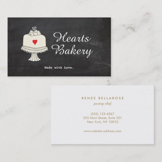 かわいいケーキ焼き屋さん 名刺 (正面/裏面)