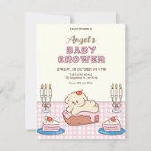 かわいいケーキ ベビーシャワー 招待状 (正面)