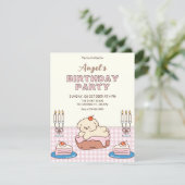 かわいいケーキ 誕生日 招待状 (スタンド正面)