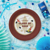 かわいいケージャンのCrawfishのあずき色の金ゴールドの卒業 ペーパープレート (パーティー)