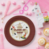 かわいいケージャンのCrawfishのあずき色の金ゴールドの卒業 ペーパープレート (パーティー)