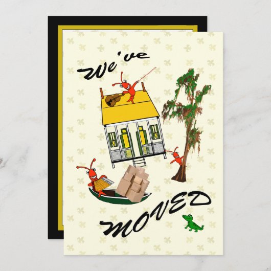 かわいいケージャンのCrawfishの移動発表 案内状 (正面/裏面)