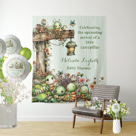 かわいいケータピラーガーデン ベイビーシャワーパーティー タペストリー
