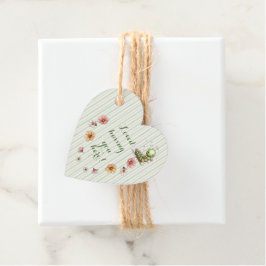 かわいいケータピラーガーデン　ベイビーシャワー　ハートシェイプ フェイバータグ