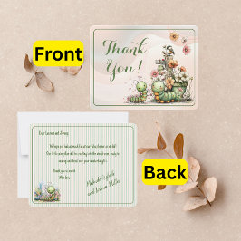 かわいいケータピラー ベビーシャワー サンキューカード