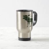 かわいいケープ・ブレトン島のアメリカヘラジカのタータンチェックのタンブラー トラベルマグ (正面右)