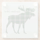 かわいいケープ・ブレトン島のアメリカヘラジカのタータンチェックの飲み物のコースター ガラスコースター (裏面)