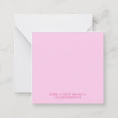 かわいいケ図解入りの、写真付きのーキ誕生日カード |ピンク/白 ノートカード (裏面)