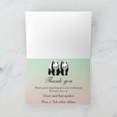 かわいいゲイのパンダ レインボー眼鏡をかけている  ありがとう サンキューカード (内部)