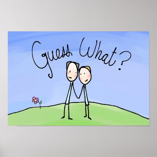 かわいいゲイカップルが何を推測 ポスター (正面)