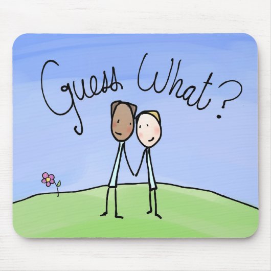 かわいいゲイカップルが何を推測 マウスパッド (正面)