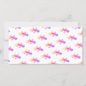 かわいいゲコ リザード ピンク ガーリー 誕生日 フォト サンキューカード (裏面)