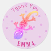 かわいいゲッコトカゲありがとう ラウンドシール (正面)