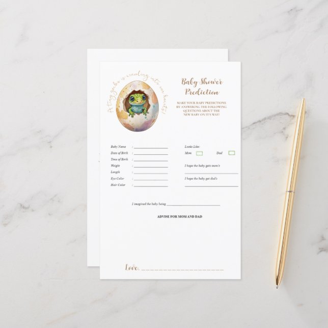 かわいいゲッコトカゲ卵の赤ちゃんシャワー予測ゲーム (正面/裏面インサイチュ)