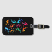 かわいいゲッコトカゲ野生動物アートイラストレーション ラゲッジタグ (正面横)