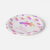 かわいいゲッコリザードピンクレインボーガールズ誕生日 ペーパープレート (アングル)