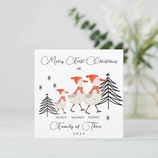 かわいいゲーゼファミリーの3初めてのクリスマス シーズンカード (スタンド正面)