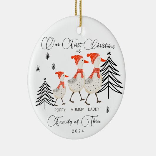かわいいゲーゼファミリーの3初めてのクリスマス セラミックオーナメント (右)