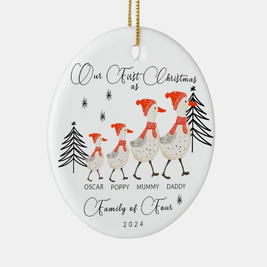 かわいいゲーゼファミリーの4初めてのクリスマス セラミックオーナメント (右)