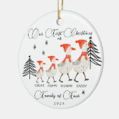 かわいいゲーゼファミリーの4初めてのクリスマス セラミックオーナメント (左)