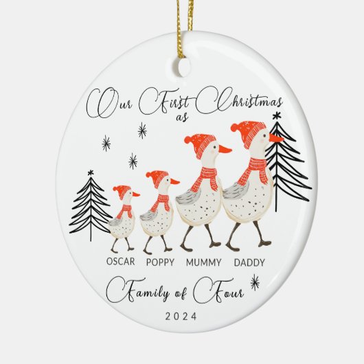 かわいいゲーゼファミリーの4初めてのクリスマス セラミックオーナメント (左)