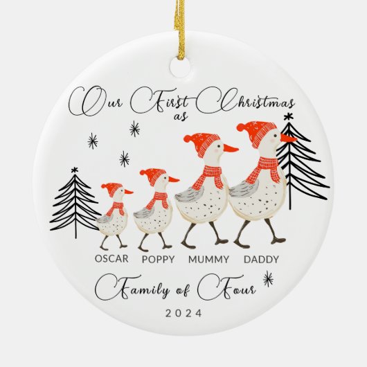 かわいいゲーゼファミリーの4初めてのクリスマス セラミックオーナメント (裏面)