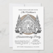 かわいいゲーゼ冬のドロップ引っ越し祝いパーティーパーティー 招待状 (正面)