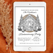 かわいいゲーゼ冬のドロップ引っ越し祝いパーティーパーティー 招待状