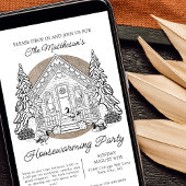 かわいいゲーゼ冬のドロップ引っ越し祝いパーティーパーティー 招待状