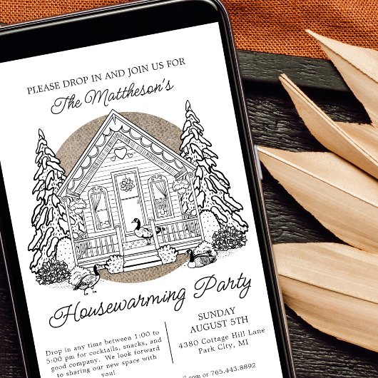 かわいいゲーゼ冬のドロップ引っ越し祝いパーティーパーティー 招待状