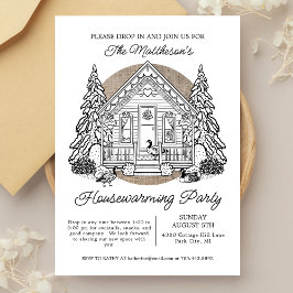 かわいいゲーゼ冬のドロップ引っ越し祝いパーティーパーティー 招待状