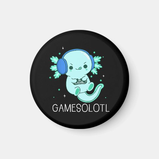 かわいいゲーソロトル アホロートル ゲーマー マグネット (正面)