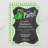 かわいいゲーター;グリーンギンガム 招待状 (正面/裏面)