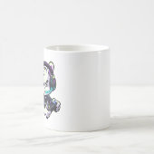 かわいいゲーマーうさぎのヘッドフォン付き - クールなゲーミングマグ コーヒーマグカップ (中央)