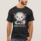 かわいいゲーマーアホロートルとボバアート Tシャツ (正面)