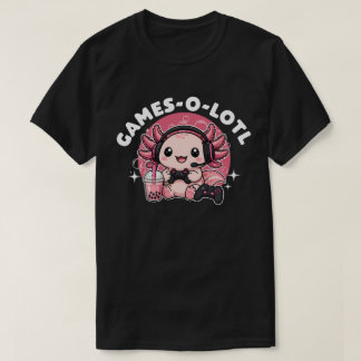 かわいいゲーマーウーパールーパーTシャツ カワイイゲーミング Tシャツ