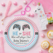 かわいいゲーマーベビージェンダーの公開 ペーパープレート (パーティー)