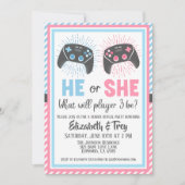 かわいいゲーマーベビージェンダーの公開 招待状 (正面)