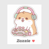 かわいいゲーマー遊ハムスターのビデオゲーム シール (シート)