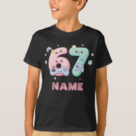 かわいいゲーマー67ゲームコントローラーのオリジナルデザイン Tシャツ