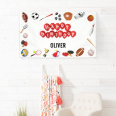 かわいいゲームタイムスポーツボール子供の誕生日へようこそ 横断幕 (インサイチュ)