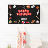 かわいいゲームタイムスポーツボール子供の誕生日へようこそ 横断幕 (インサイチュ)