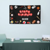 かわいいゲームタイムスポーツボール子供の誕生日へようこそ 横断幕 (トレードショー)